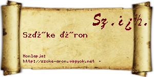 Szőke Áron névjegykártya