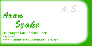 aron szoke business card